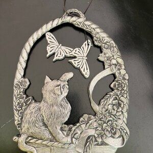 Cat in a basket and Butterflies Wind Chime by Carson